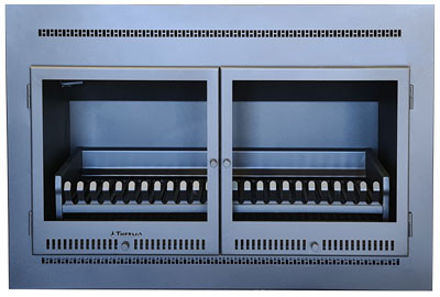 1050 mm Contemporary Built-in fireplace with double Doors